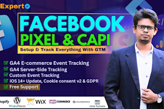 setup meta pixel facebook conversion api, server side, ga4 ecommerce tracking