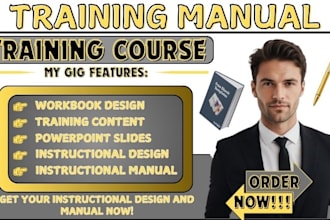 create training manual create online course content, training course user manual