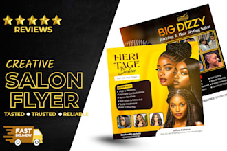 design salon flyer barber flyer hair stylist spa flyer and 24 hour delivery
