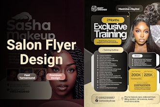 design a luxury salon, barber, spa, or hair extension flyer in 24hr