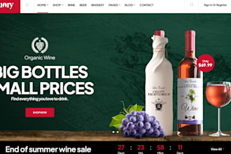 build dynamic wine ecommerce website liquor beverage website wine shopify store