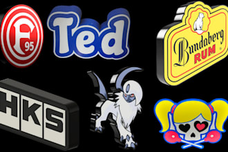design 3d lightbox, 3d logo, keychain, texts ready for 3d printing in 3mf or stl