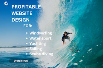 design windsurfing water sport yachting sailing  diving shopify store website