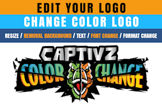 do edit logo, redraw, modify, text, color change