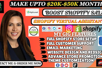 be your shopify virtual assistant and shopify manager shopify website design
