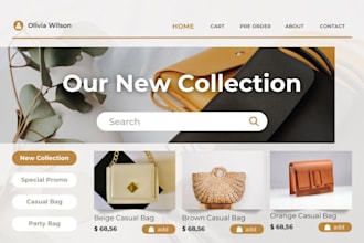 design luxury bag shopify store handbag ecommerce website tote bag shopify store