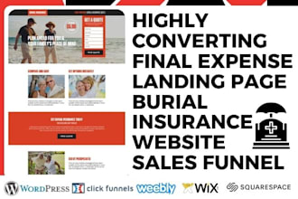 design final expense landing page burial insurance website funeral sales funnel