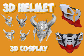 sculpt futuristic 3d mask 3d halloween mask 3d helmet cosplay for 3d printing