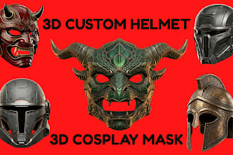 create custom 3d mask 3d helmet anime mask cosplay armor stl for 3d printing