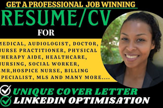 write VA nurse, pharmacist, health services manager, medical resume