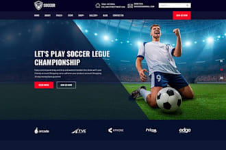 design a football website, soccer academy website, sport, basketball website