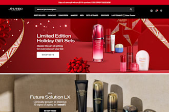 design modern cosmetics shopify store, beauty shops, makeup accessories website