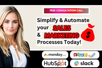setup monday CRM hubspot CRM zoho integration with slack website facebook ads