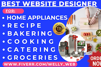 design cooking recipe food catering home appliances bakery groceries website