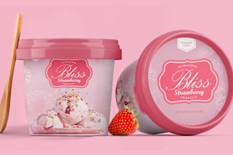 design custom premium labels for chocolate and frozen treats