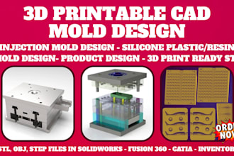 3d cad mold resin plastic injection silicone product design mold print ready stl