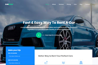 design taxi booking website, chauffeur, limousine, car rental, car dealership