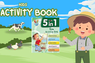create custom  kids activity books, wordsearch coloring book