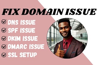 fix, setup spf, dkim, dmarc, dns issue hosting, server, domain issue for any web