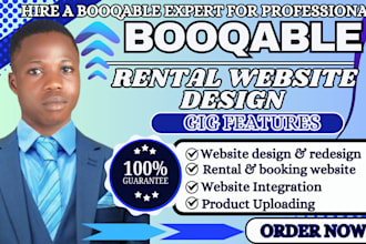 setup booqable website design, redesign booqable rental website, online booking