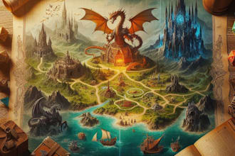 draw a custom map for fantasy, scifi