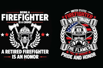 design vintage t shirt skull fireman or firefighter logo