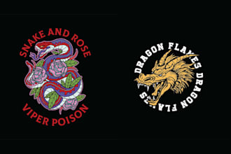 create vintage dragon logo for your business