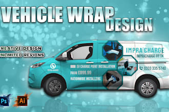 do attractive trailer wrap, car wrap, food truck wrap, vehicle wrap designs