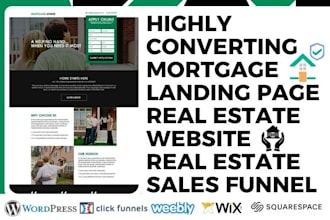 design mortgage landing page real estate website real estate sales funnel