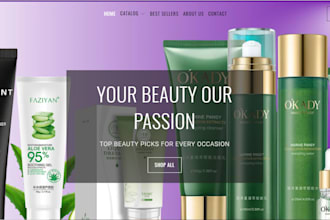 design skin care shopify makeup, nails, cosmetics store hair, beauty spa website