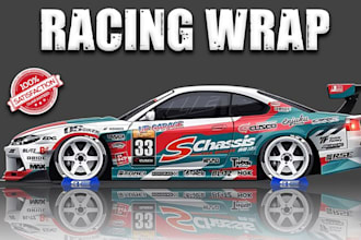 create professional racing car wrap, sports car wrap
