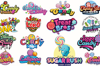 design candy, chocolate, bakery, sweets, or food logo