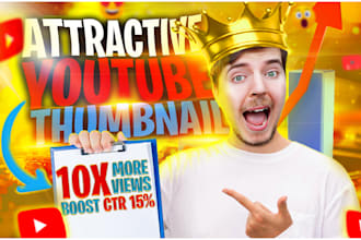 design attractive eye catchy youtube thumbnail like mr beast boost ctr