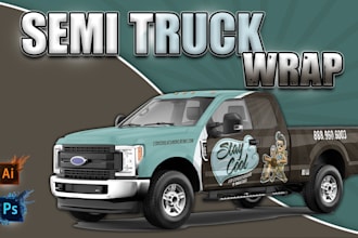 make eye catching semi truck wrap, box trailer wrap design for your business