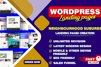 create bulk local location suburbs landing pages wordpress with SEO ranking