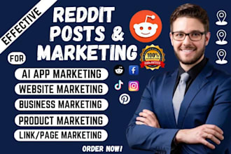 promote ai app, website product link, crypto token, saas using reddit post ads