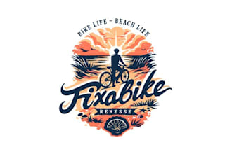 design beach bike lifestyle clothing logo
