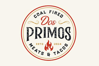 design hip open flame grilled taco logo