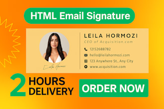 design a professional HTML signature with clickable links