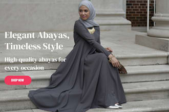 design abaya shopify website modest dress store kaftan hijab clothing store
