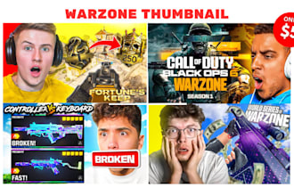 design professional unique cod warzone thumbnail