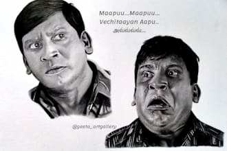 draw realistic pencil sketch portrait and paintings