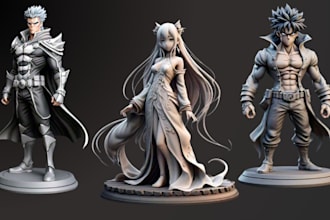 sculpt 3d anime figure 3d toy 3d character figurine diorama figure