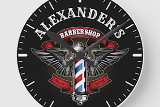 do awesome eye catching barber shop logo in 24 h