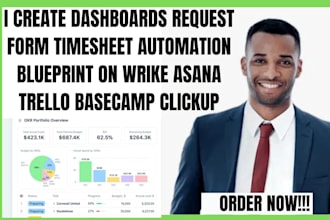 create dashboards request forms timesheets automation blueprint on wrike asana