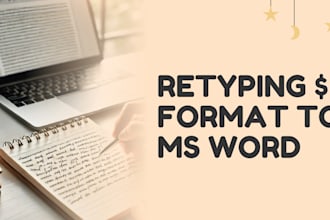 retype and format into microsoft word document
