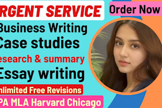 do urgent business, case study, research, summary and essay writing