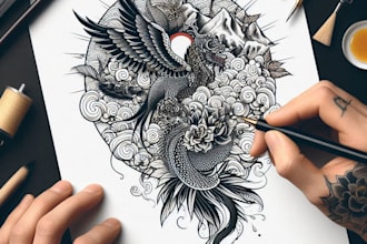 create your custom and professional japanese tattoo design