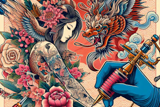 create tattoo japanese old school design