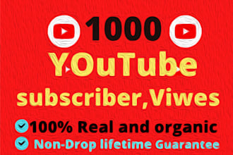 instantly expand 1000 youtube followers very high quality